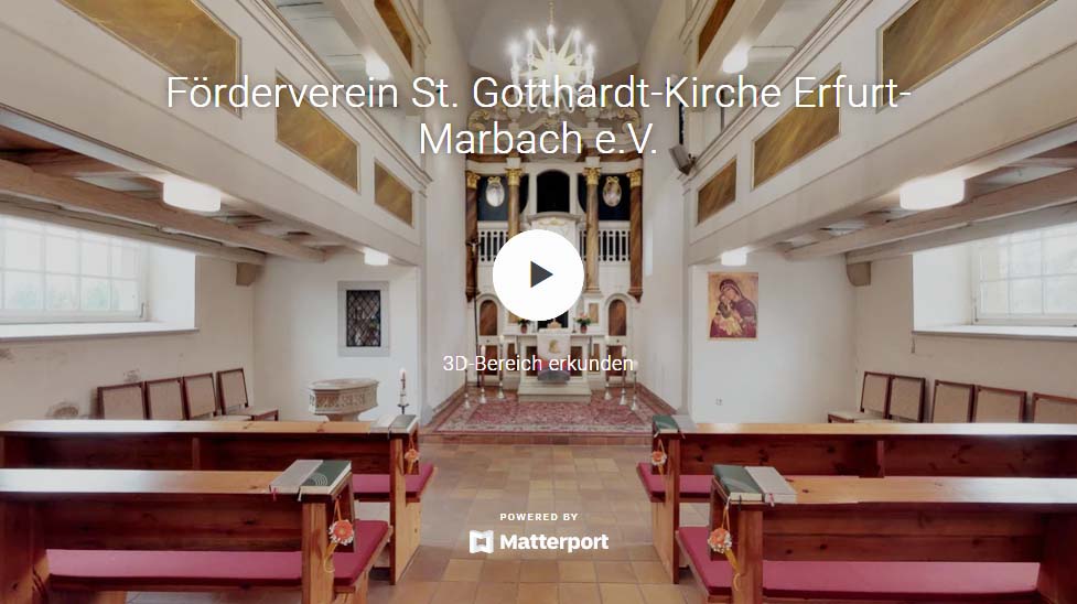 3D-Rundgang durch unsere St. Gotthardt-Kirche Erfurt-Marbach